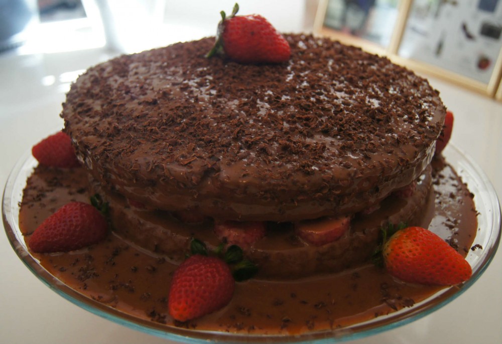 bolo sem glúten de brigadeiro