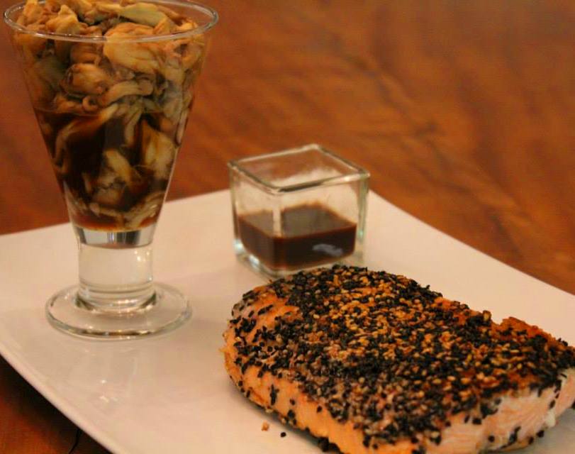 salmão com crosta de gergelim  7