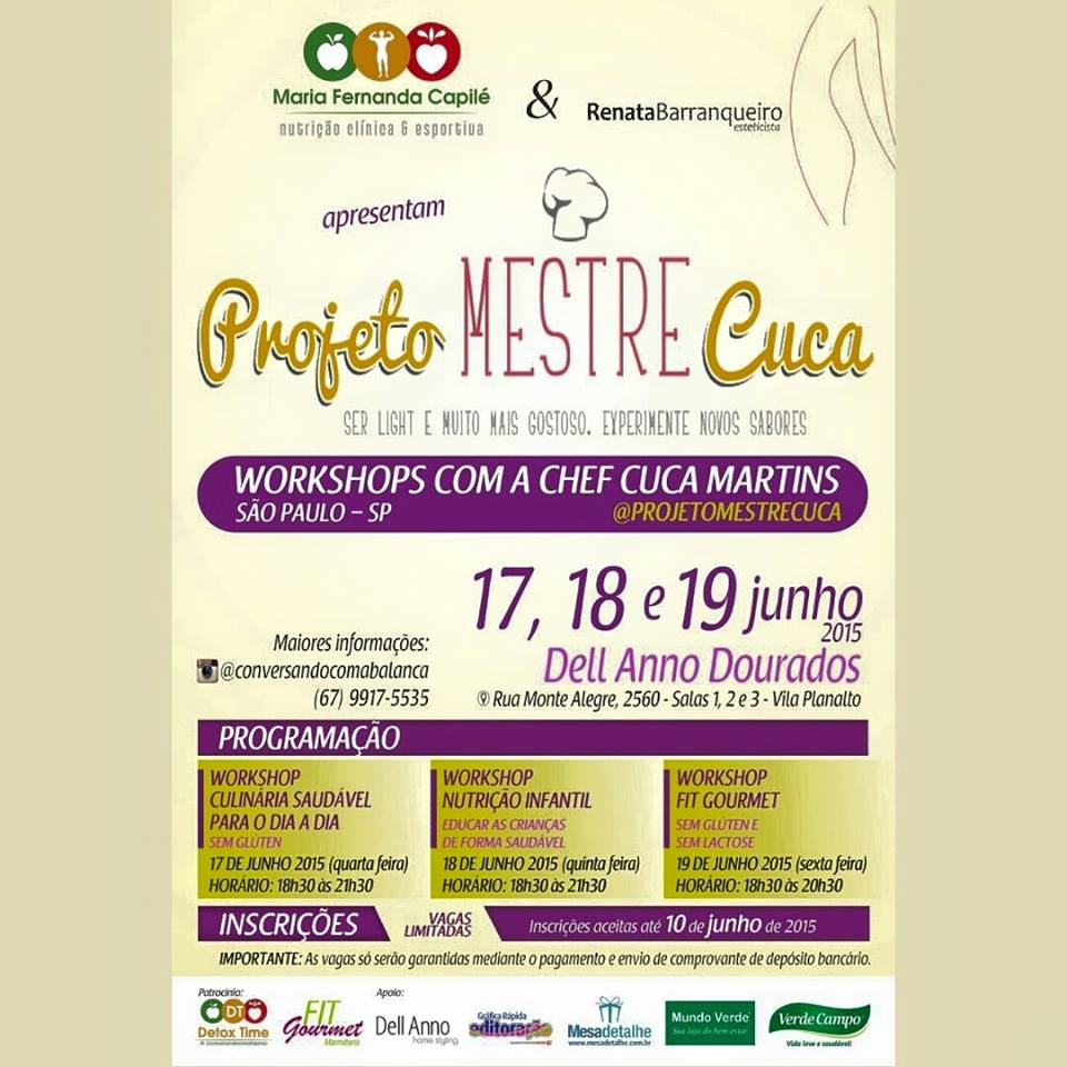 WORKSHOP GASTRONOMIA SAUDAVEL SEM GLUTEN SEM LACTOSE